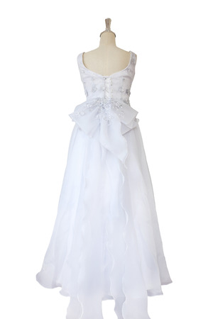 Wedding dress isolated on white backgroundの写真素材