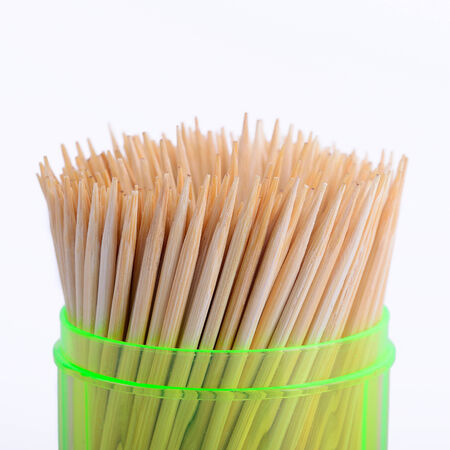 toothpicks isolated on white の写真素材