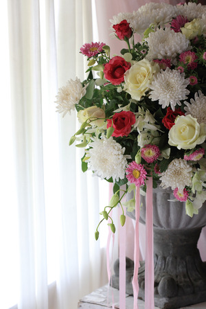 flowers bouquet arrange for decoration in wedding dayの写真素材