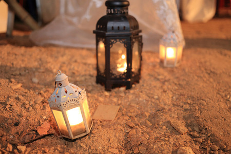 candle lamp decoration festival of light, lighting decorate in wedding dayの写真素材
