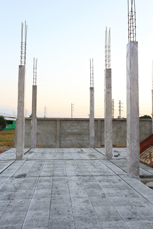 concrete floor slab panel in building construction siteの写真素材