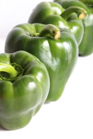 Green pepper isolated on white backgroundの写真素材