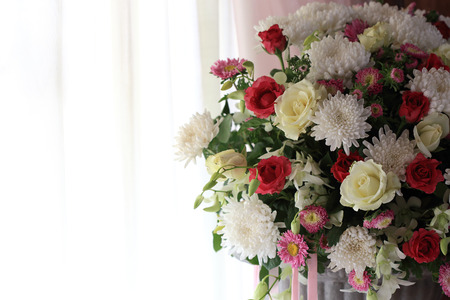 flowers bouquet arrange for decoration in wedding dayの写真素材