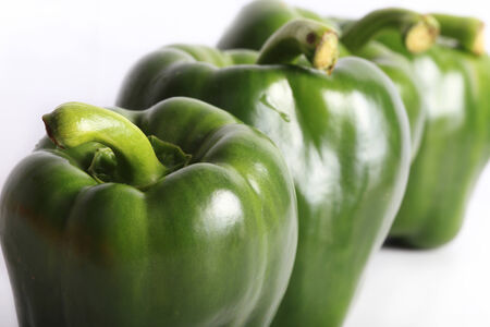 Green pepper isolated on white backgroundの写真素材