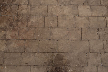 black stone block floor of pavementの写真素材
