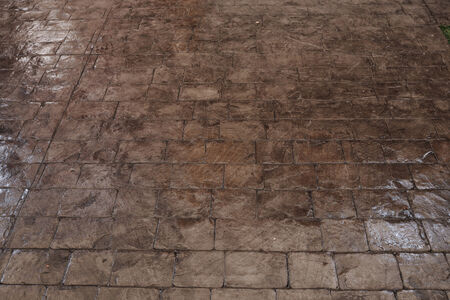 black stone block floor of pavementの写真素材