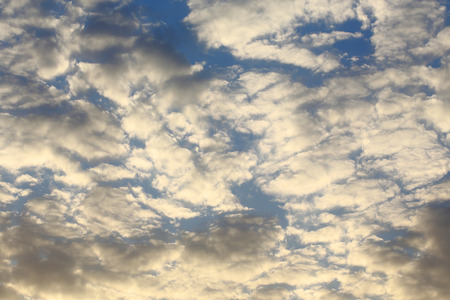 Beautiful sky with clouds at the sunsetの写真素材