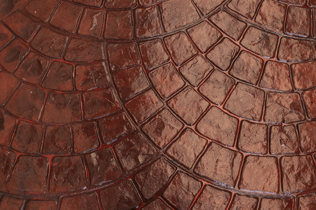 brown stone block floor of pavementの写真素材