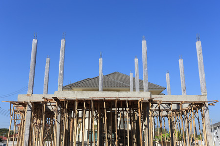 Building and Construction house, new residential construction site, new homeの写真素材