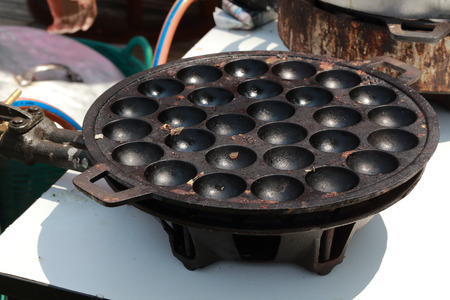 Kanom Krok pan, Thai food sweetmeatの写真素材