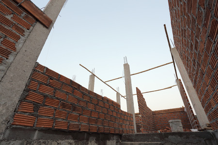 Wall brick of building construction houseの写真素材
