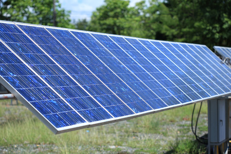 Solar panels for renewable energy productionの写真素材