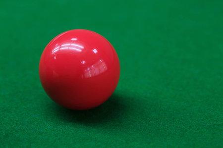 snooker balls on green snooker table, sport game backgroundの写真素材