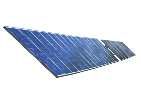 Solar panels isolated on white backgroundの写真素材
