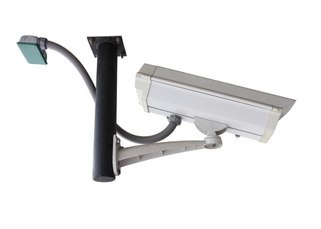 security camera, cctv isolated on white backgroundの写真素材
