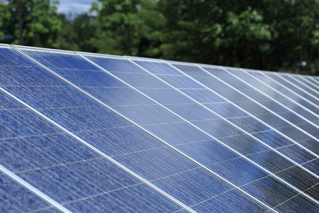 Solar panels for renewable energy productionの写真素材
