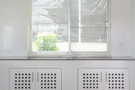 white kitchen room in modern houseのeditorial素材