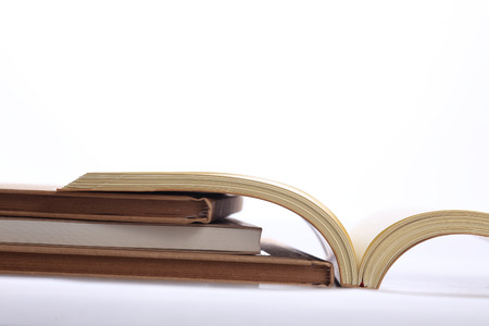 open book paper blank on white backgroundの写真素材