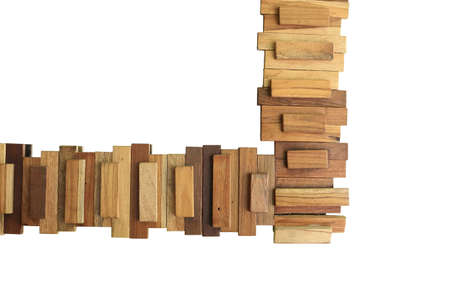 design of wood block square used for decorated furnitureの写真素材