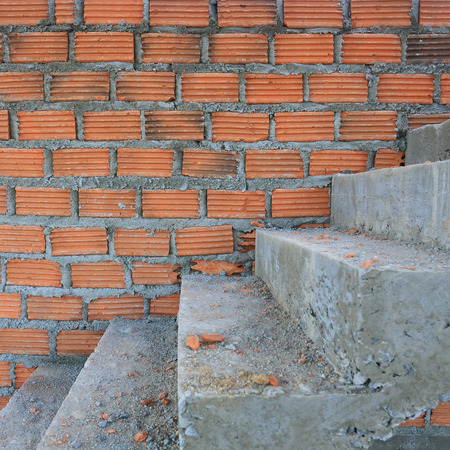 staircase in residential building construction siteの写真素材