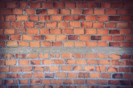 brick wall in residential building construction siteの写真素材
