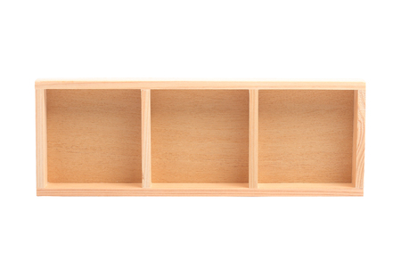 wood box isolated on white backgroundの写真素材