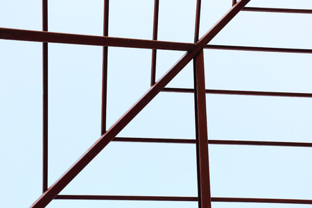 steel beam in building construction siteの写真素材