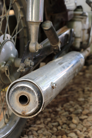 old motorcycle exhaust pipe dirtyの写真素材