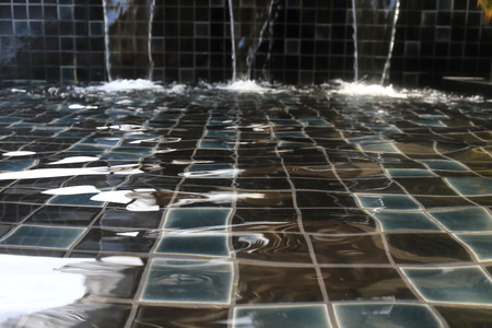 closeup ripple surface water in swimming poolの写真素材