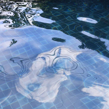 texture of ripple surface water in swimming poolの写真素材