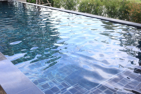 swimming pool of modern resort hotelの写真素材