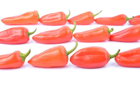red paprika pepper isolated on white backgroundの写真素材
