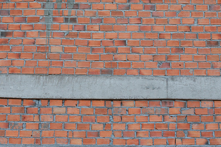 brick wall in residential building construction siteの写真素材
