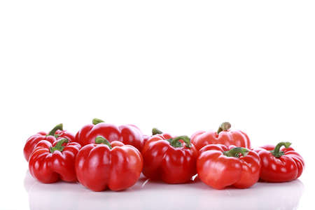 red paprika pepper on white backgroundの写真素材