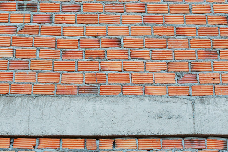 brick wall in residential building construction siteの写真素材