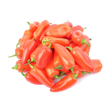 red paprika pepper isolated on white backgroundの写真素材