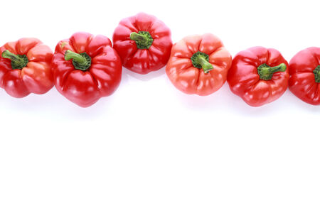 red paprika pepper on white backgroundの写真素材