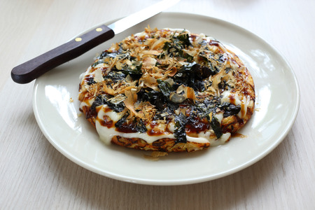japanese pizza traditional food styleの写真素材