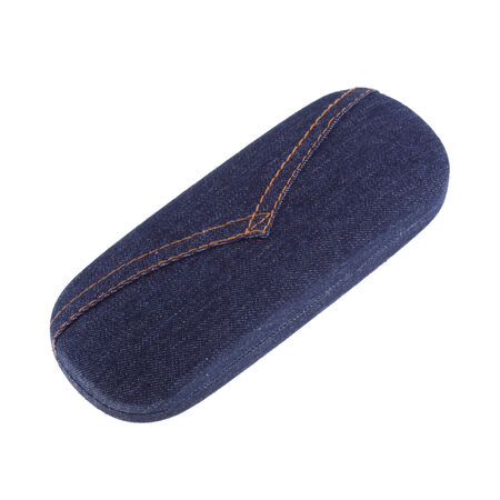 glasses jeans case fashion isolated on white backgroundの写真素材