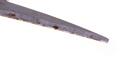 scissors rusty isolated on white backgroundの写真素材