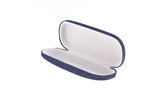 glasses jeans case fashion isolated on white backgroundの写真素材
