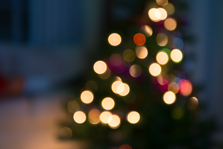 abstract christmas background with defocused lightsの写真素材