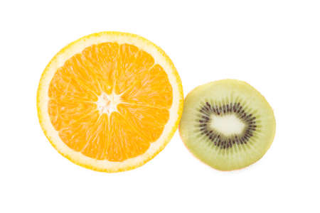 orange and kiwi fruitの写真素材