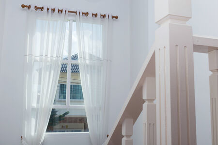 white curtain window in the modern house
