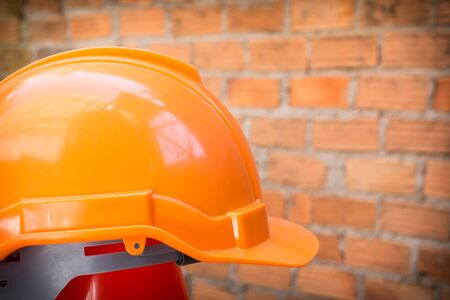 construction helmet safety for protect worker from accident in construction siteの写真素材
