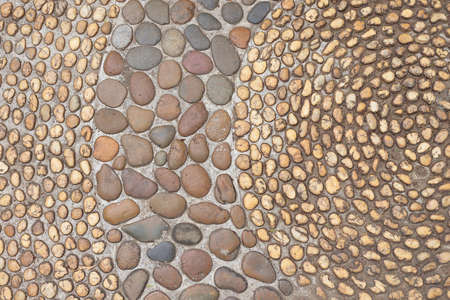 small pebble brown stone decorated floorの写真素材