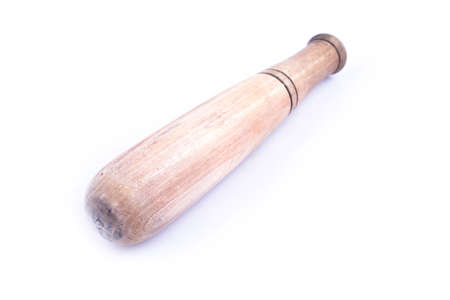 wooden pestle isolated on white background