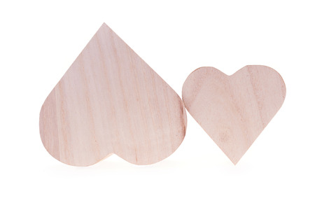heart wood box of love isolated on white backgroundの写真素材