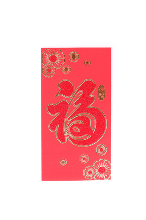 red envelope isolated on white background for gift chinese new yearの写真素材