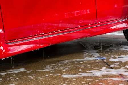 car wash with soap, car cleaning serviceの写真素材